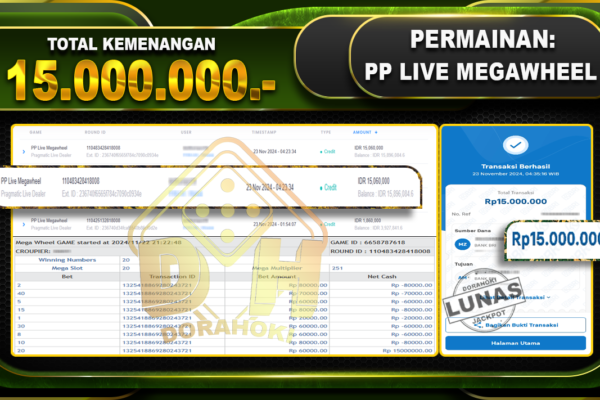 PP LIVE MEGAWHEEL Rp.15.000.000.-