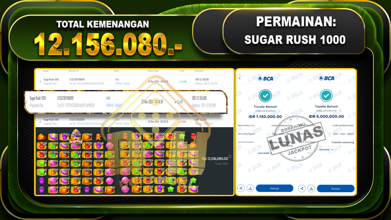 SUGAR RUSH 1000 Rp.12.156.080.-