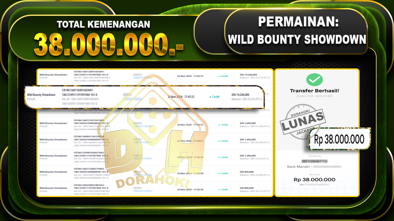 WILD BOUNTY SHOWDOWN Rp.38.000.000