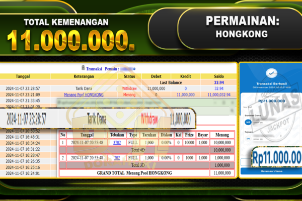 TOGEL HONGKONG Rp.11.000.000