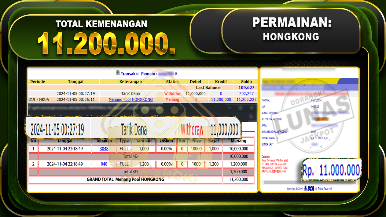 TOGEL HONGKONG Rp.11.200.000