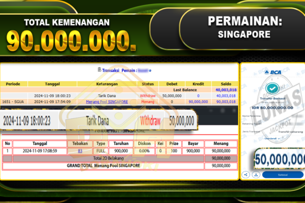 TOGEL SINGAPORE Rp.90.000.000