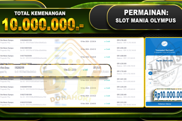 Slot Mania Olympus Rp.10.000.000