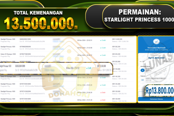 Starlight Princess 1000 Rp.13.500.000