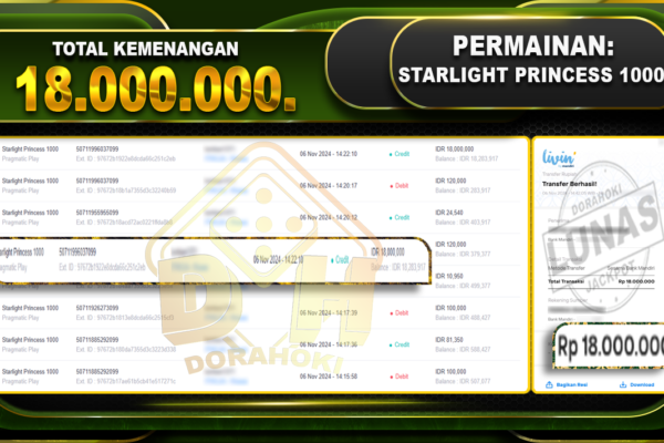 Starlight Princess 1000 Rp.18.000.000