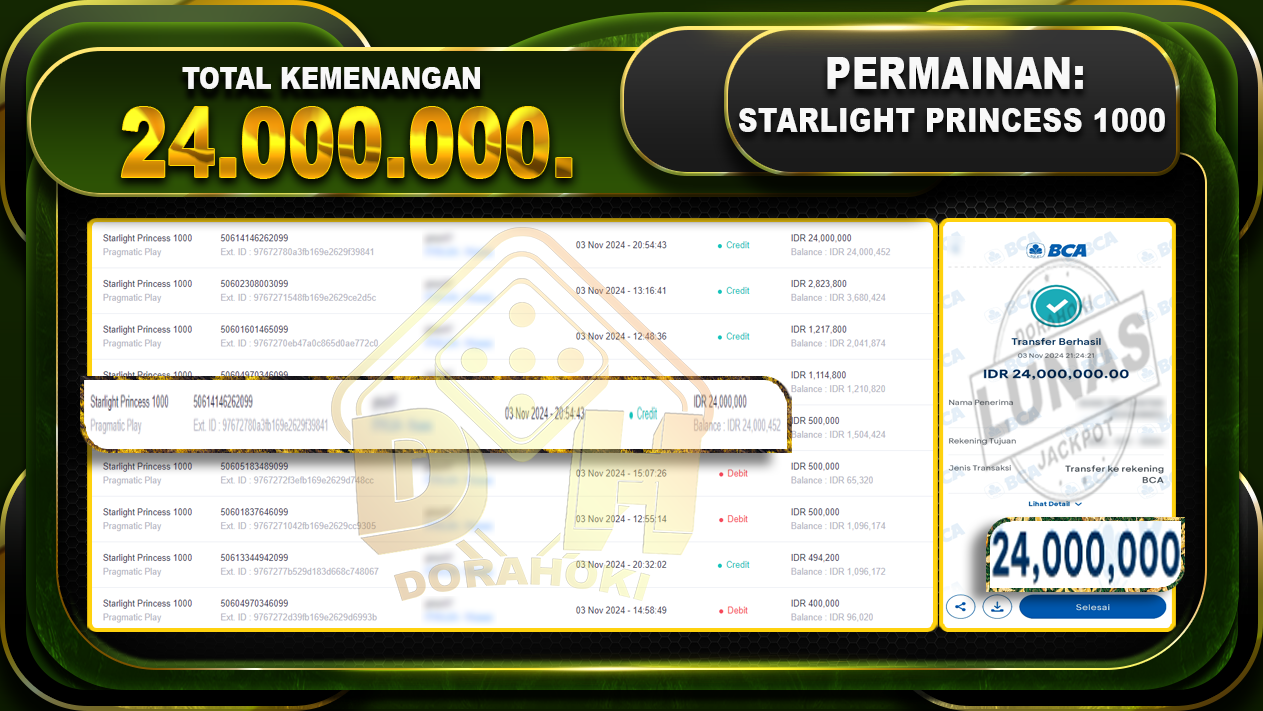 Starlight Princess 1000 Rp.24.000.000