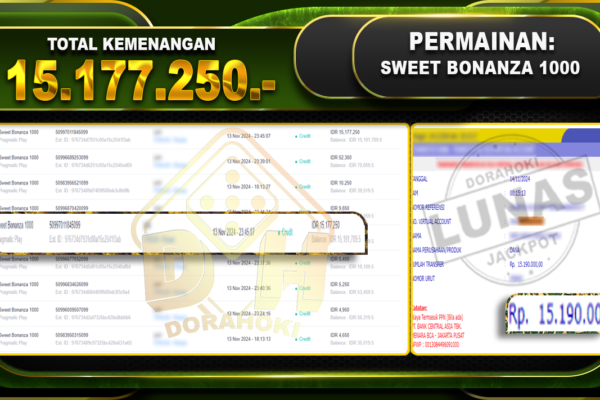 Sweet Bonanza 1000 Rp.15.177.250