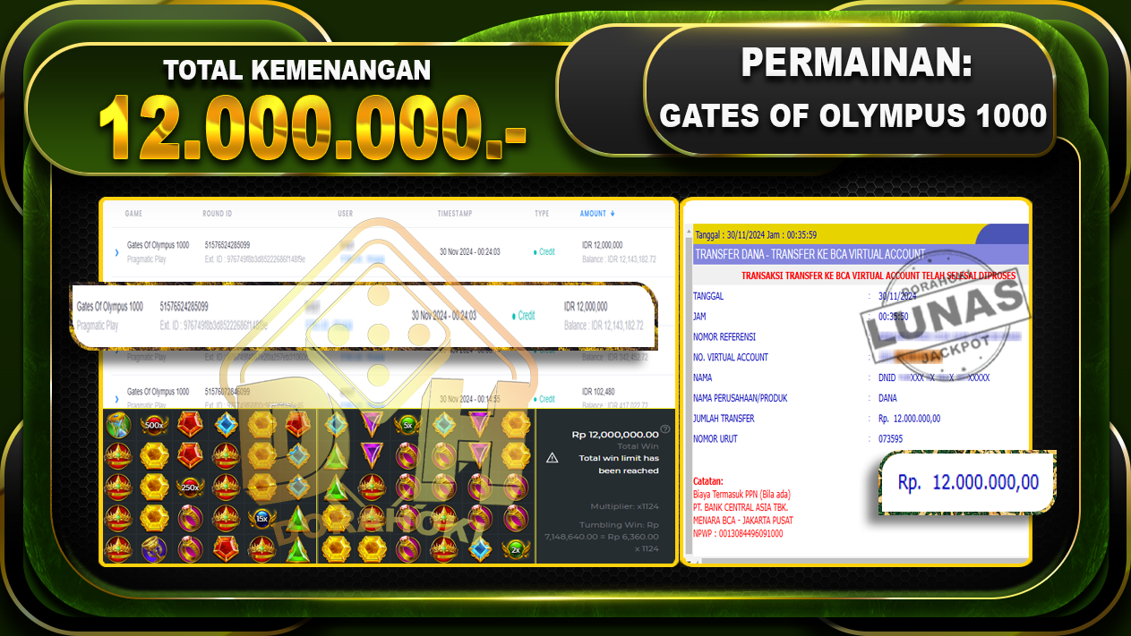 GATES OF OLYMPUS 1000 Rp.12.000.000