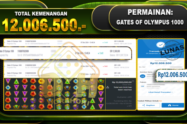 GATES OF OLYMPUS 1000 Rp.12.006.500