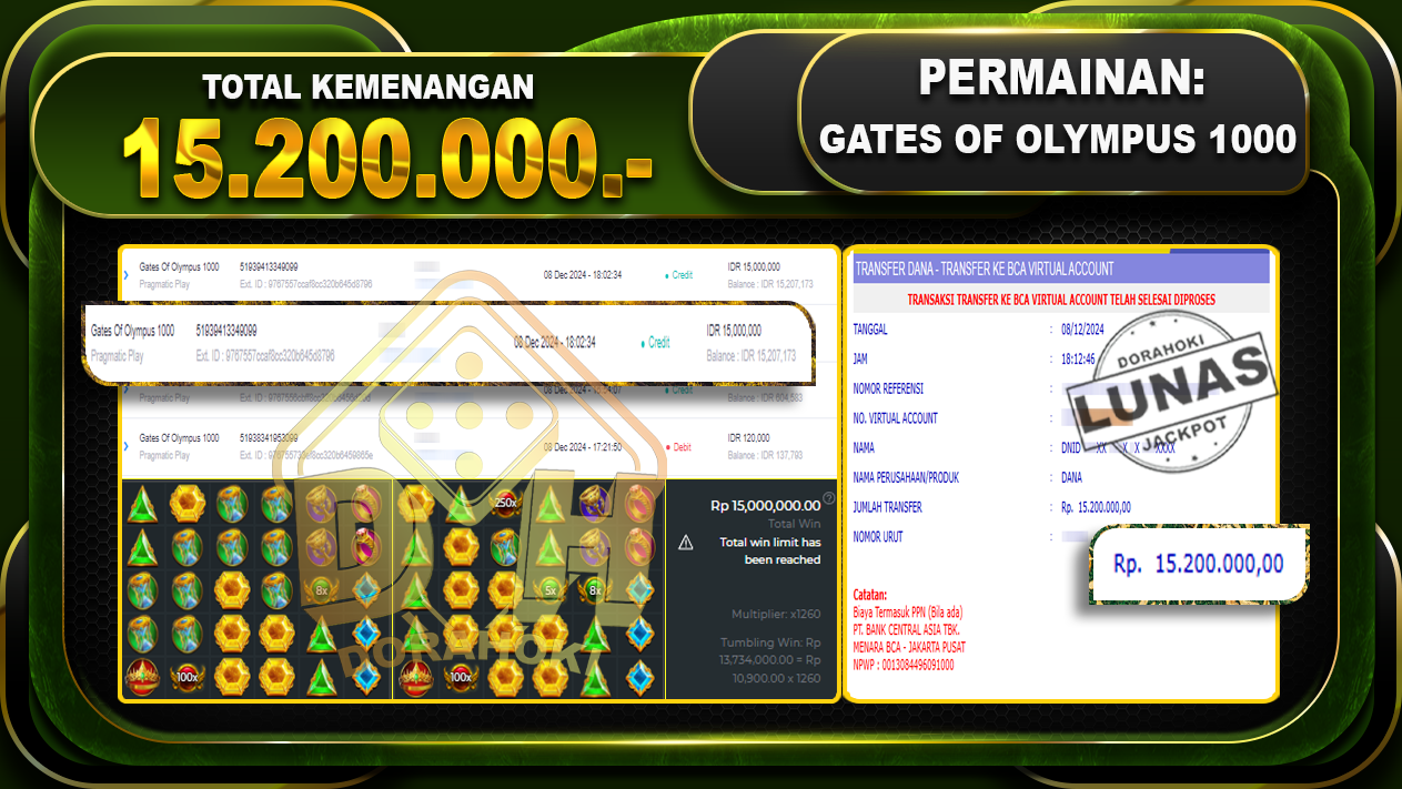 GATES OF OLYMPUS 1000 Rp.15.200.000