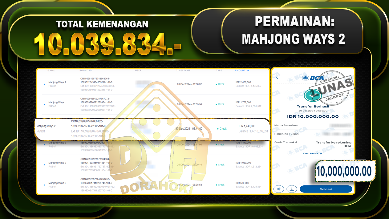 MAHJONG WAYS 2 RP 10.039.834