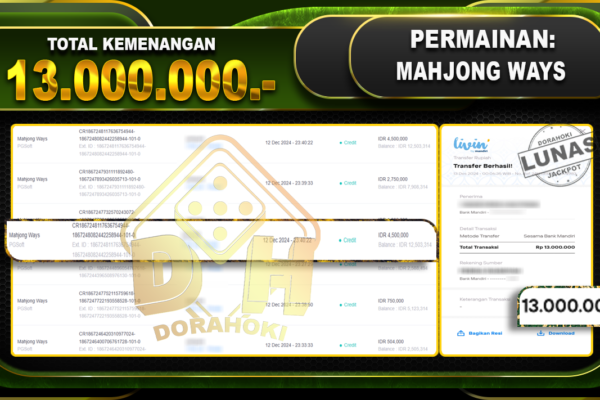 MAHJONG WAYS RP.13.000.000