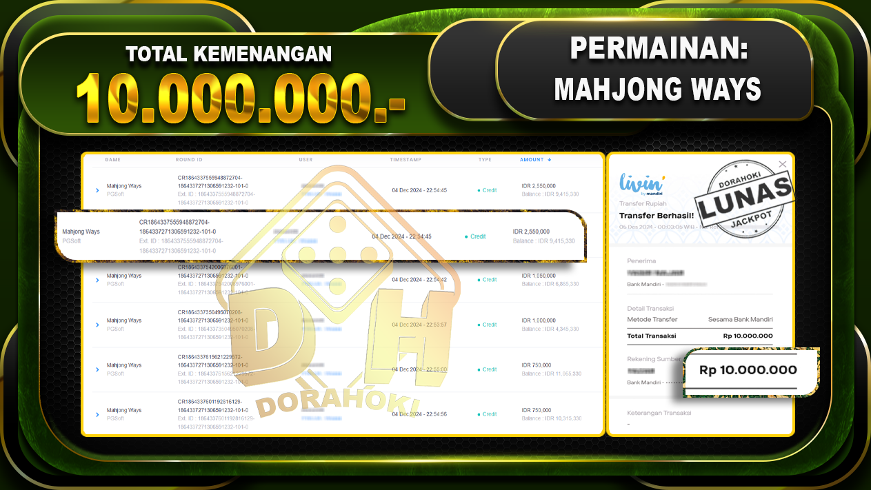 MAHJONG WAYS Rp.10.000.000