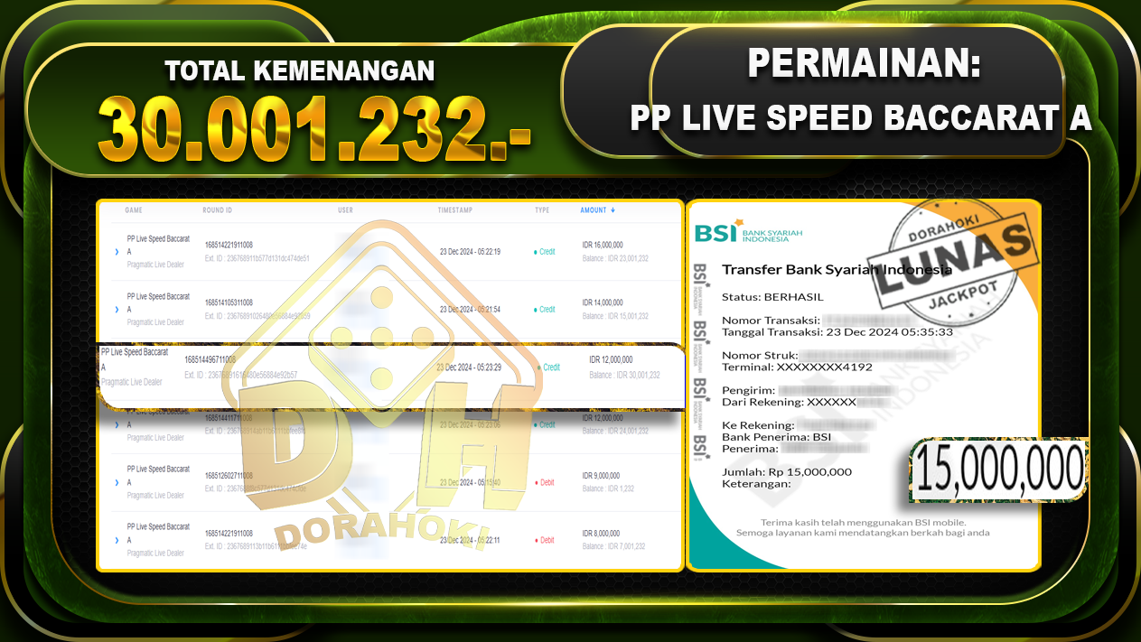 PP LIVE SPEED BACCARAT RP 30.001.232