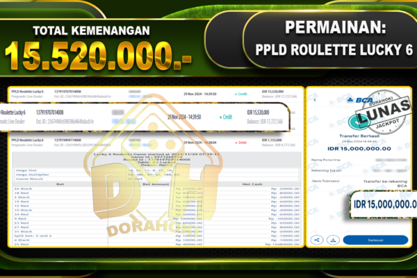 PPLD ROULETTE LUCKY 6 Rp.15.520.000