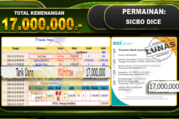 SICBO DICE RP 17.000.000