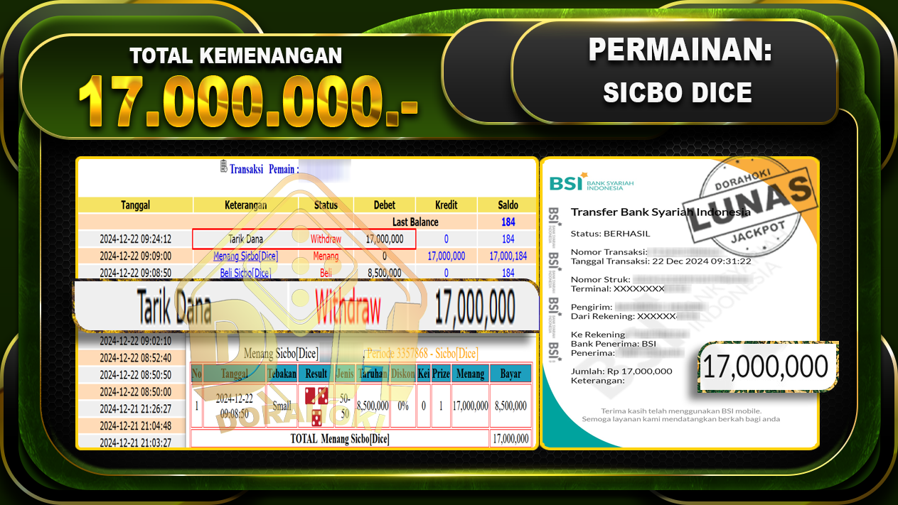 SICBO DICE RP 17.000.000