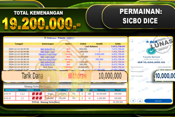 SICBO DICE RP 19.200.000