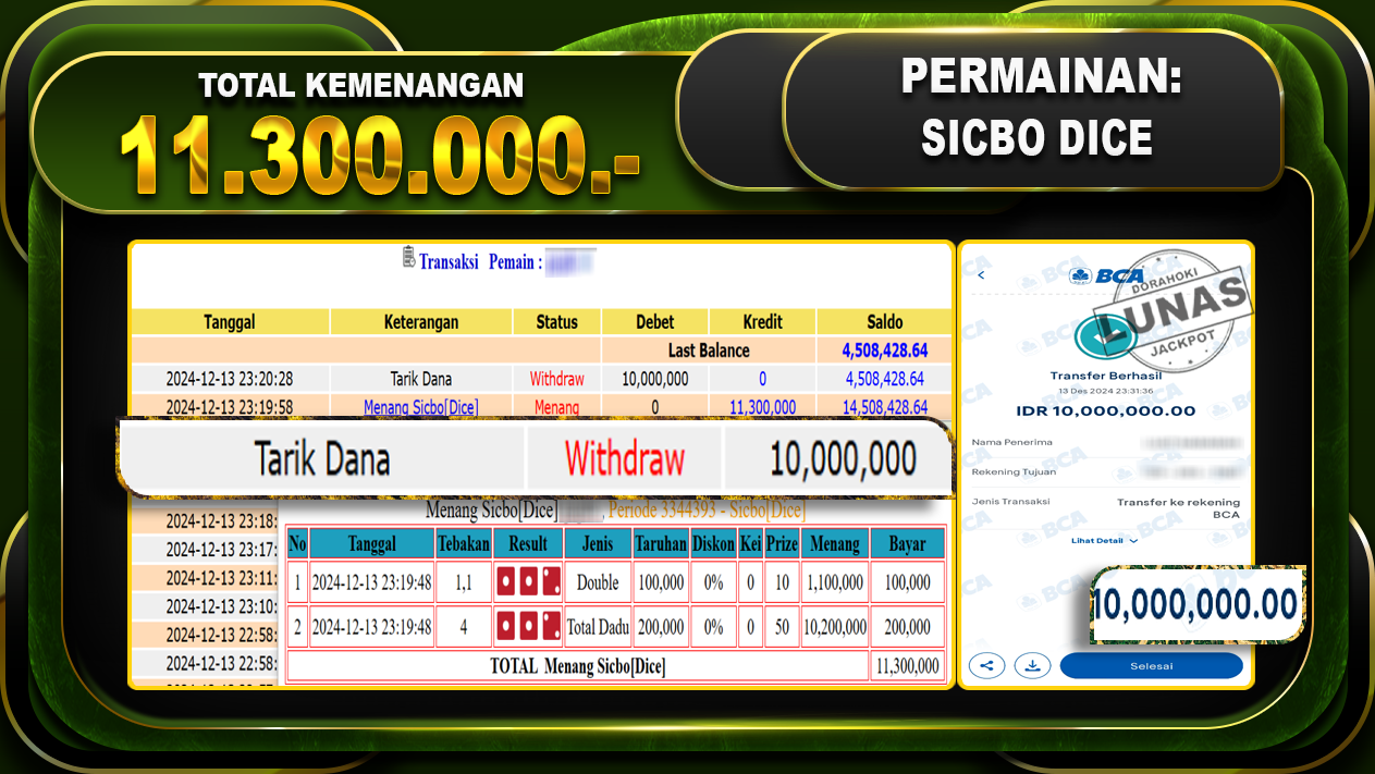 SICBO DICE RP.11.300.000