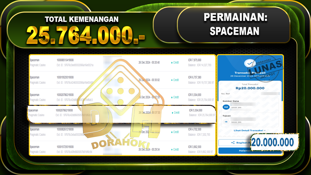 BUKTI JP SPACEMAN RP 25.764.000