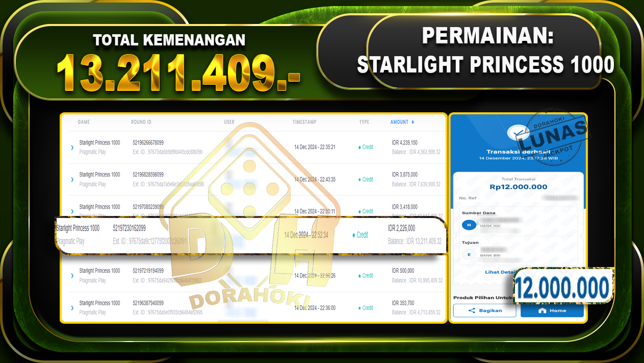 STARLIGHT PRINCESS 1000 RP 13.211.409