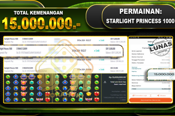 STARLIGHT PRINCESS 1000 Rp.15.000.000