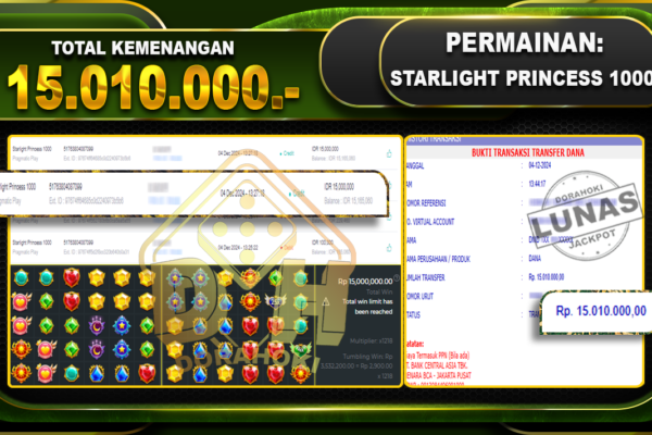 STARLIGHT PRINCESS 1000 Rp.15.010.000