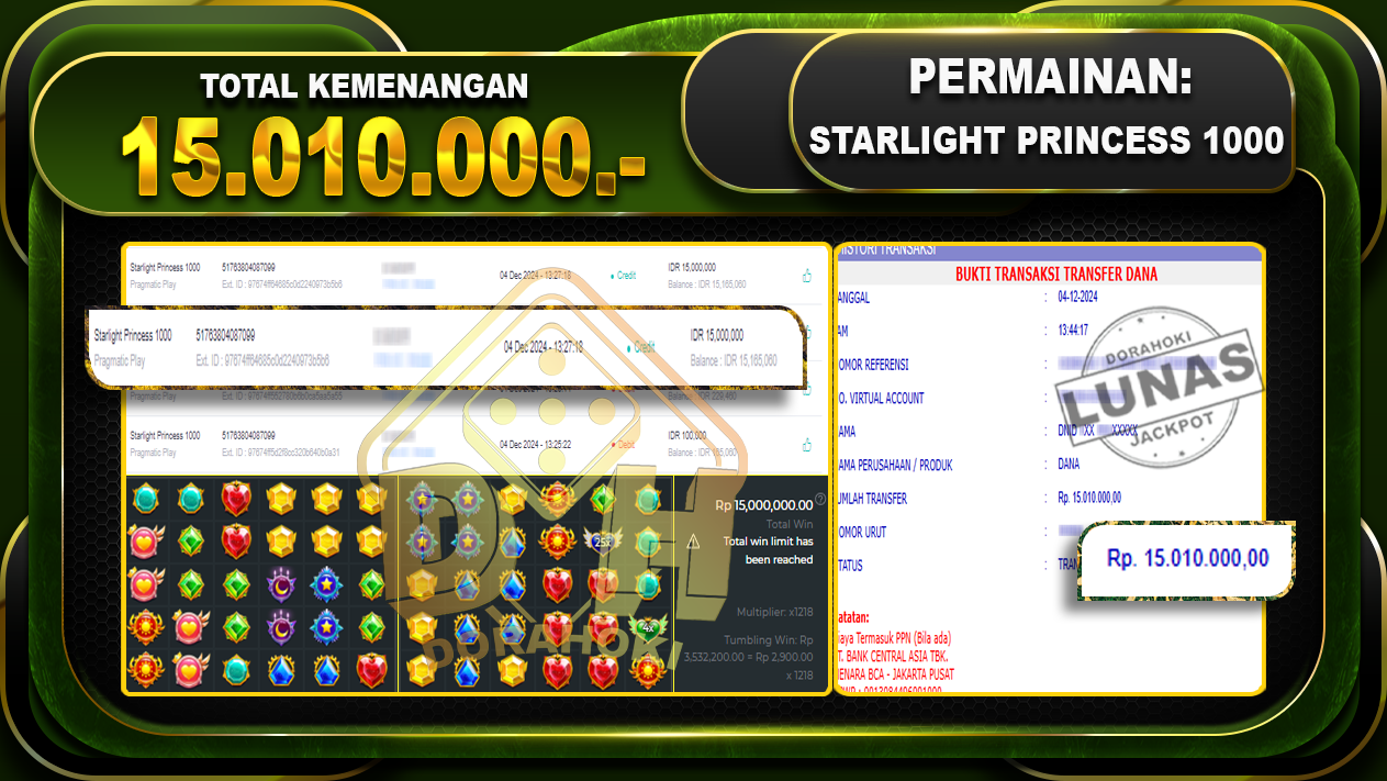 STARLIGHT PRINCESS 1000 Rp.15.010.000