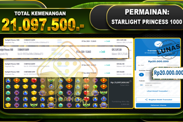 STARLIGHT PRINCESS 1000 Rp.21.097.500