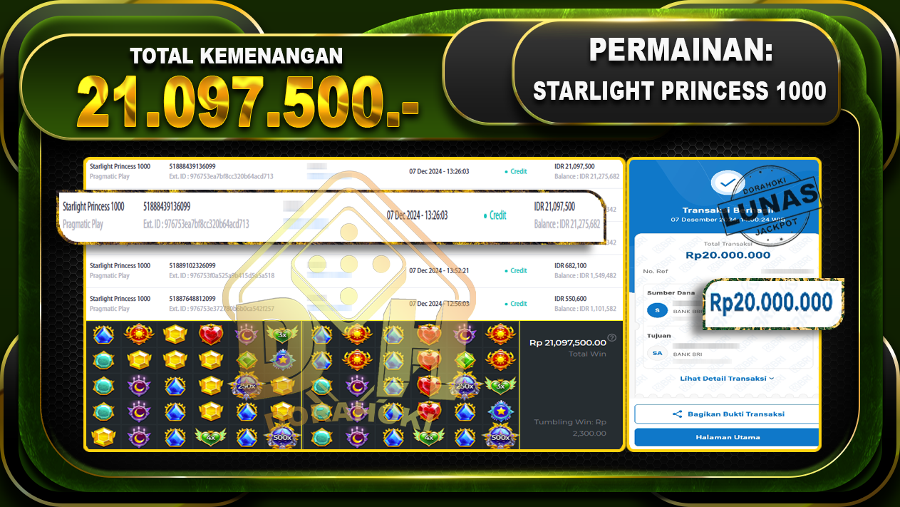 STARLIGHT PRINCESS 1000 Rp.21.097.500