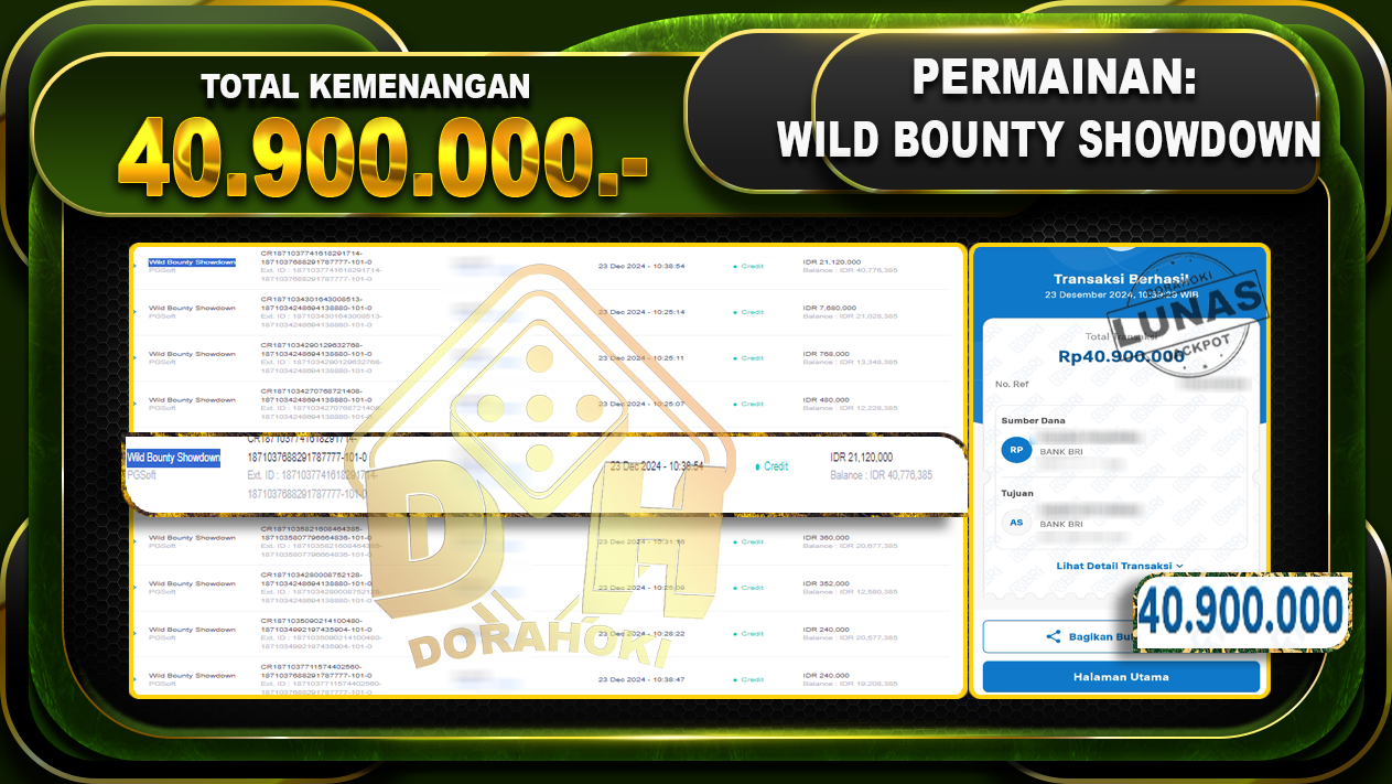 WILD BOUNTY SHOWDOWN RP 40.900.000