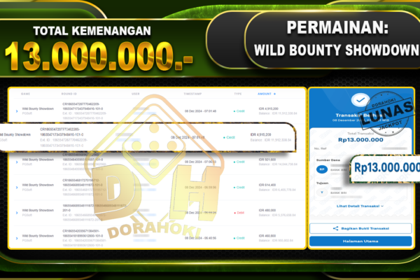 WILD BOUNTY SHOWDOWN Rp.13.000.000